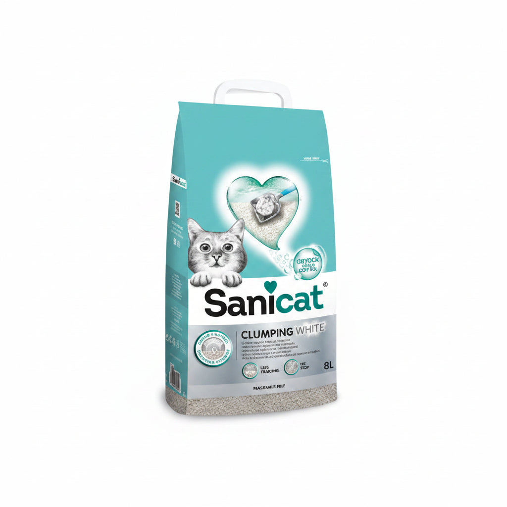 Sanicat Clumping White Unscented 8 L
