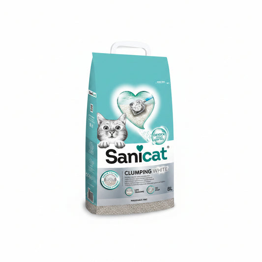 Sanicat Clumping White Unscented 8 L