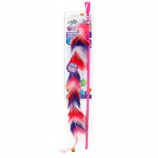 All for Paws Long Fluff Wand With Jingle bell (Red)