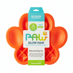 Pet Dream House Paw Orange Slow Feeding Pet Bowl