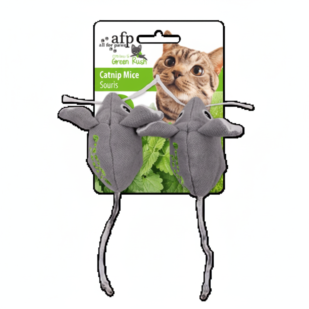 All For Paws Rush Catnip Mice (Green)