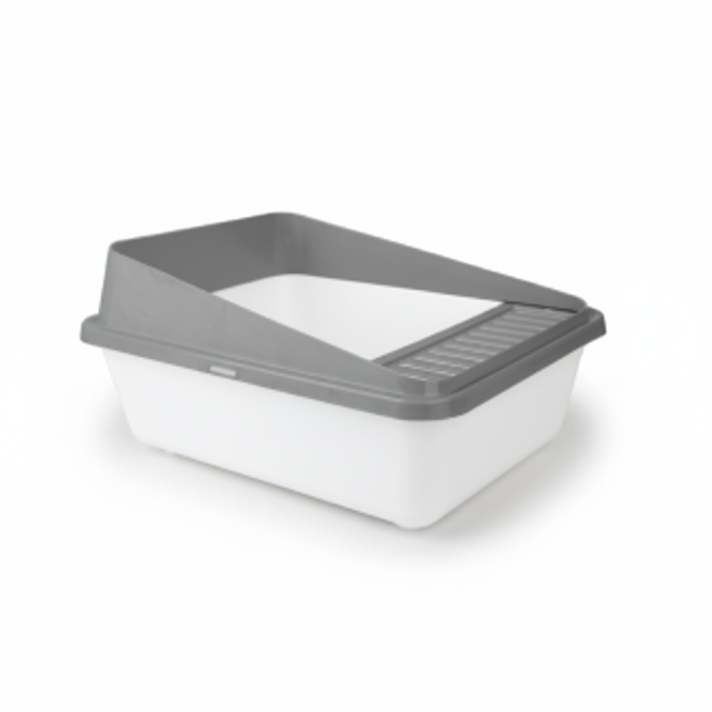 Go Fresh High Back Cat Litter Box Small Grey