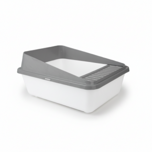 Go Fresh High Back Cat Litter Box Small Grey