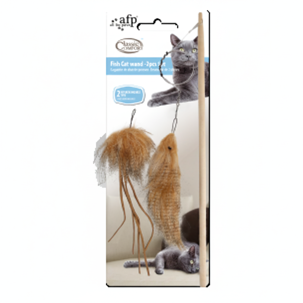 All For Paws Classic Comfort Fish Cat Wand Set
