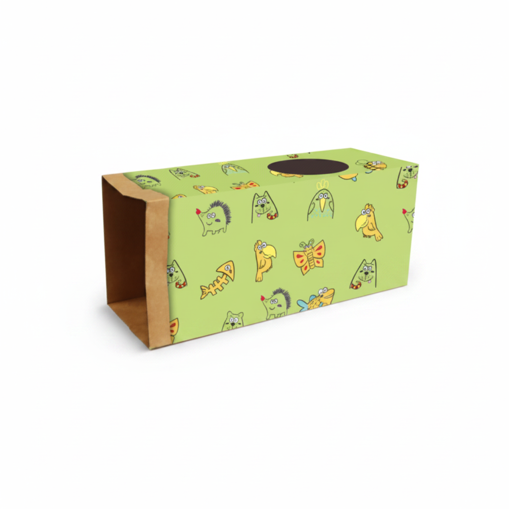 All For Paws Catoon Kraft Paper Tunnel Green