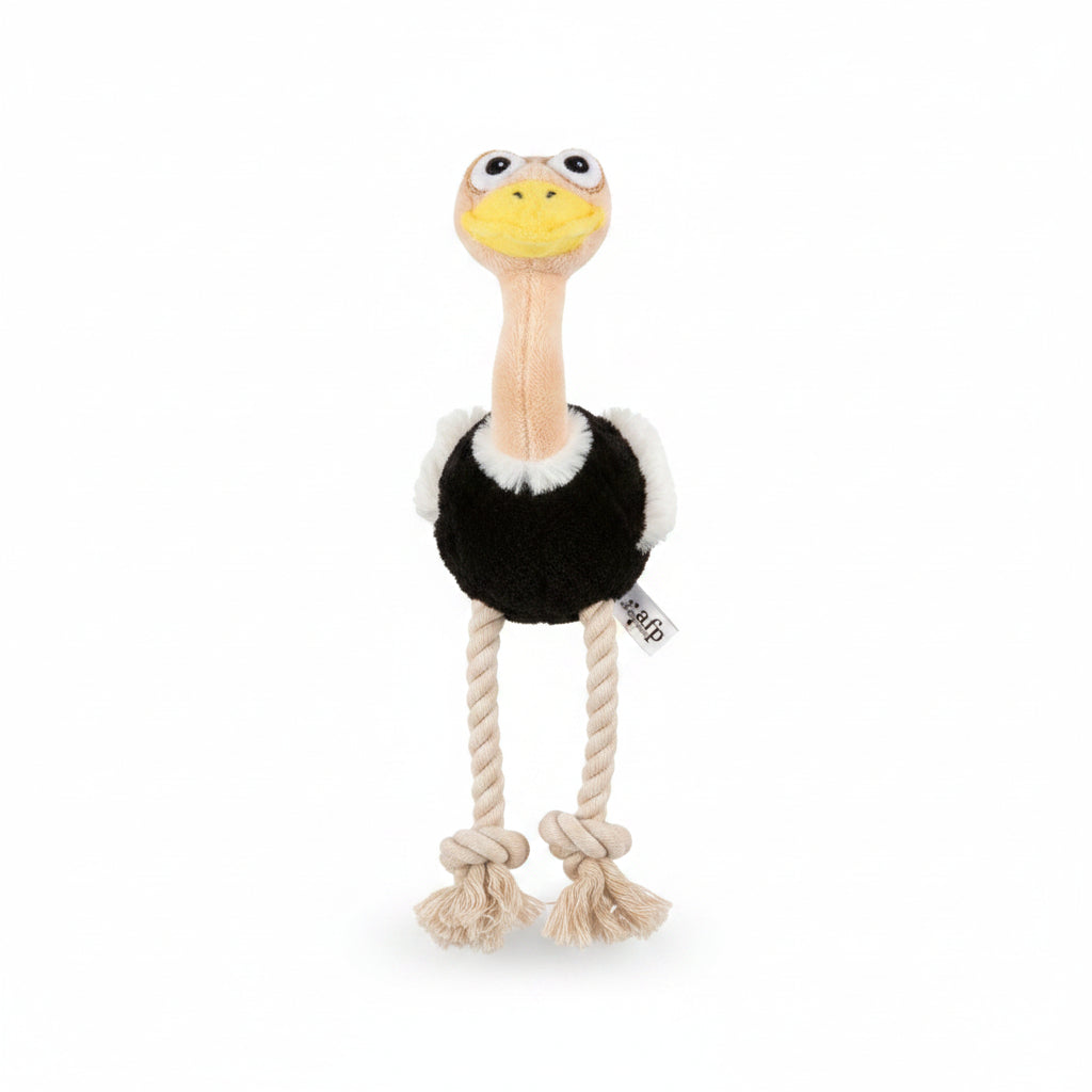All for Paws White & Black Ostrich Shape Dog Chew Toy with Ultrasonic Sound