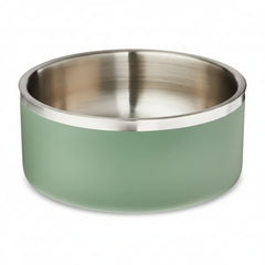 Saluki Stainless Steel Double Wall Dog Bowls GREEN 1.2L