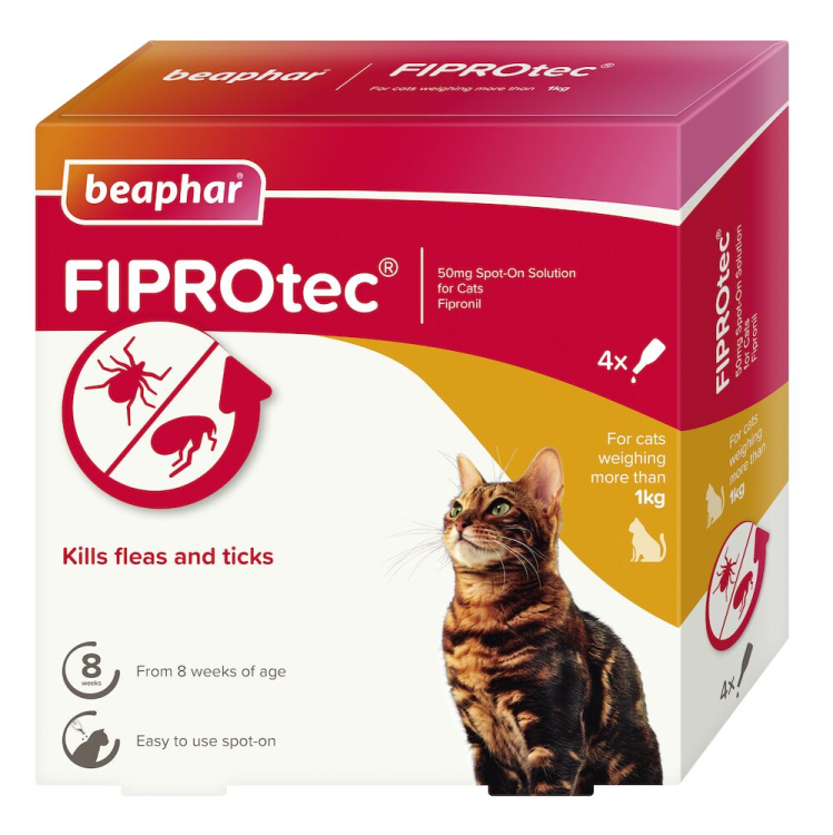 Beaphar Fiprotec for Cat, 4 Pipettes