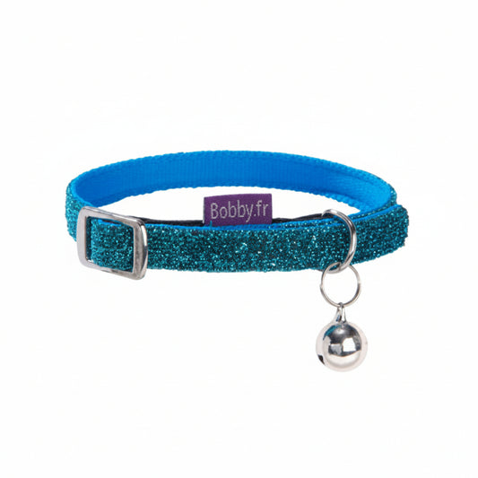 BOBBY Disco Cat Collar Blue, XSmall