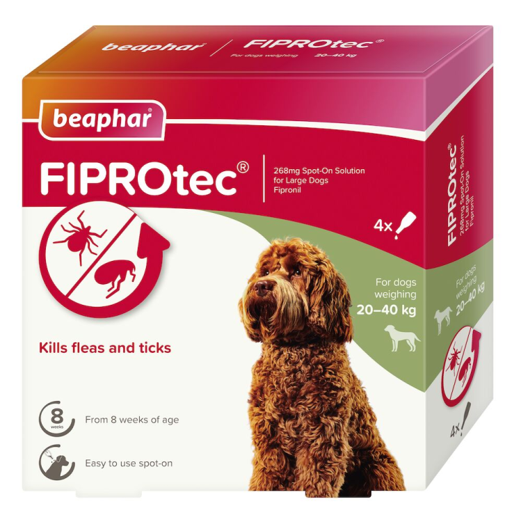 Beaphar Fiprotec for Large Dog, 4 Pipettes