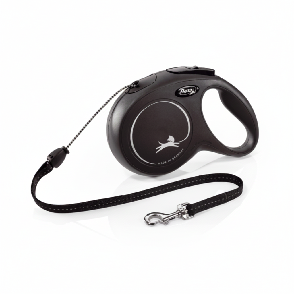 FLEXI New Classic Cord Black, Medium, 8 m