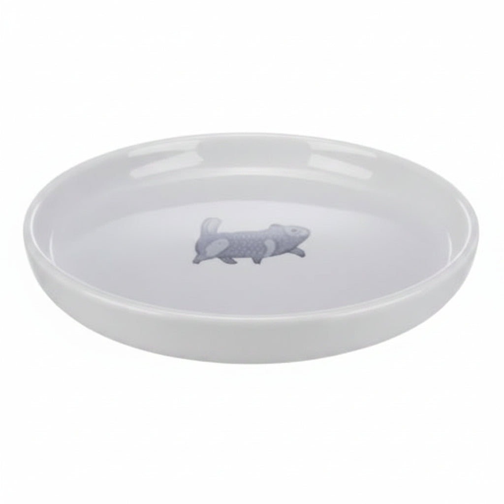 Trixie Ceramic Bowl Flat & Wide for Cats GREY - 23CM