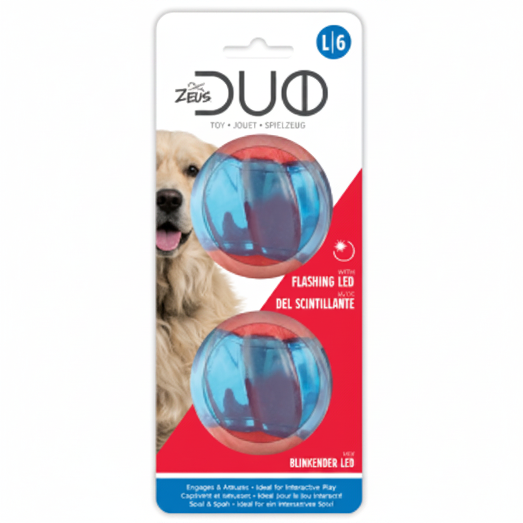 Zeus Duo Ballwith LED 2pk, 6.3 cm