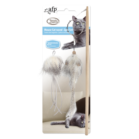 All For Paws Classic Comfort - Mouse Cat Wand - Set