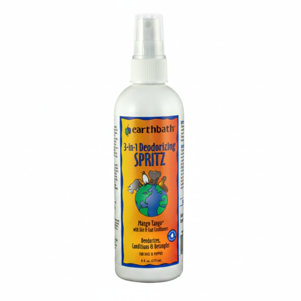 earthbath 3-IN-1 Deodorizing Spritz, Mango TangoÂ® with Skin & Coat Conditioners, Made in USA, 8 oz pump spray - SNH Packing