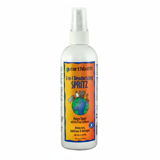 earthbath 3-IN-1 Deodorizing Spritz, Mango TangoÂ® with Skin & Coat Conditioners, Made in USA, 8 oz pump spray - SNH Packing