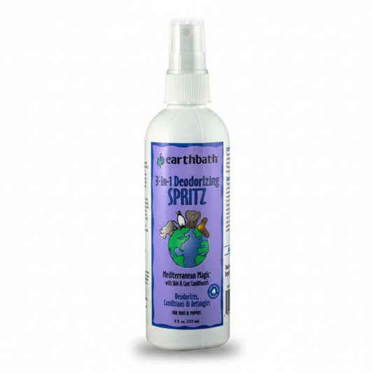 earthbath 3-IN-1 Deodorizing Spritz, Rosemary with Skin & Coat Conditioners, Made in USA, 8 oz pump spray - SNH Packing