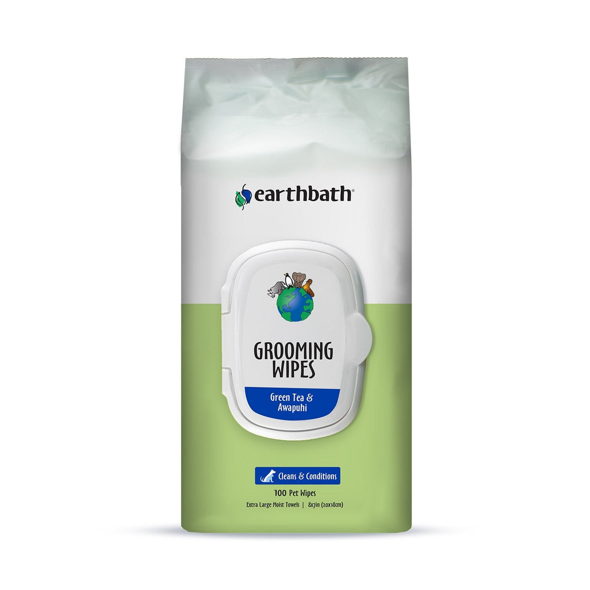 Earthbath Grooming Wipes, Green Tea & Awapuhi, 100 ct - SNHÂ Packing