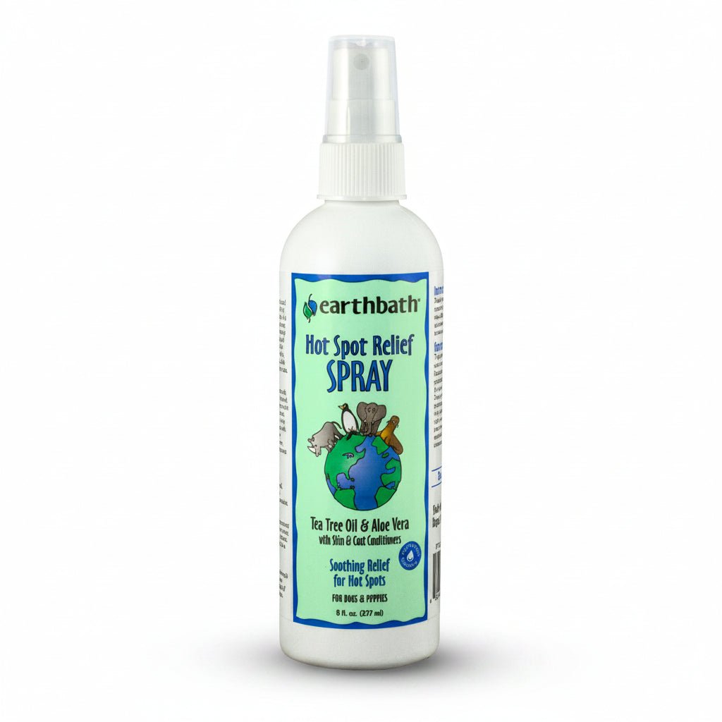 earthbath Hot Spot Relief Spray, Tea Tree Oil & Aloe Vera, Made in USA, 8 oz pump spray - SNH Packing