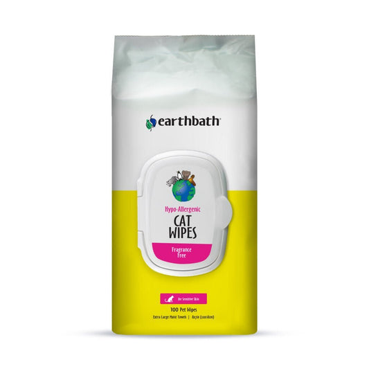 Earthbath Hypo-Allergenic Cat Grooming Wipes Fragrance-Free 100ct - SNH Packing