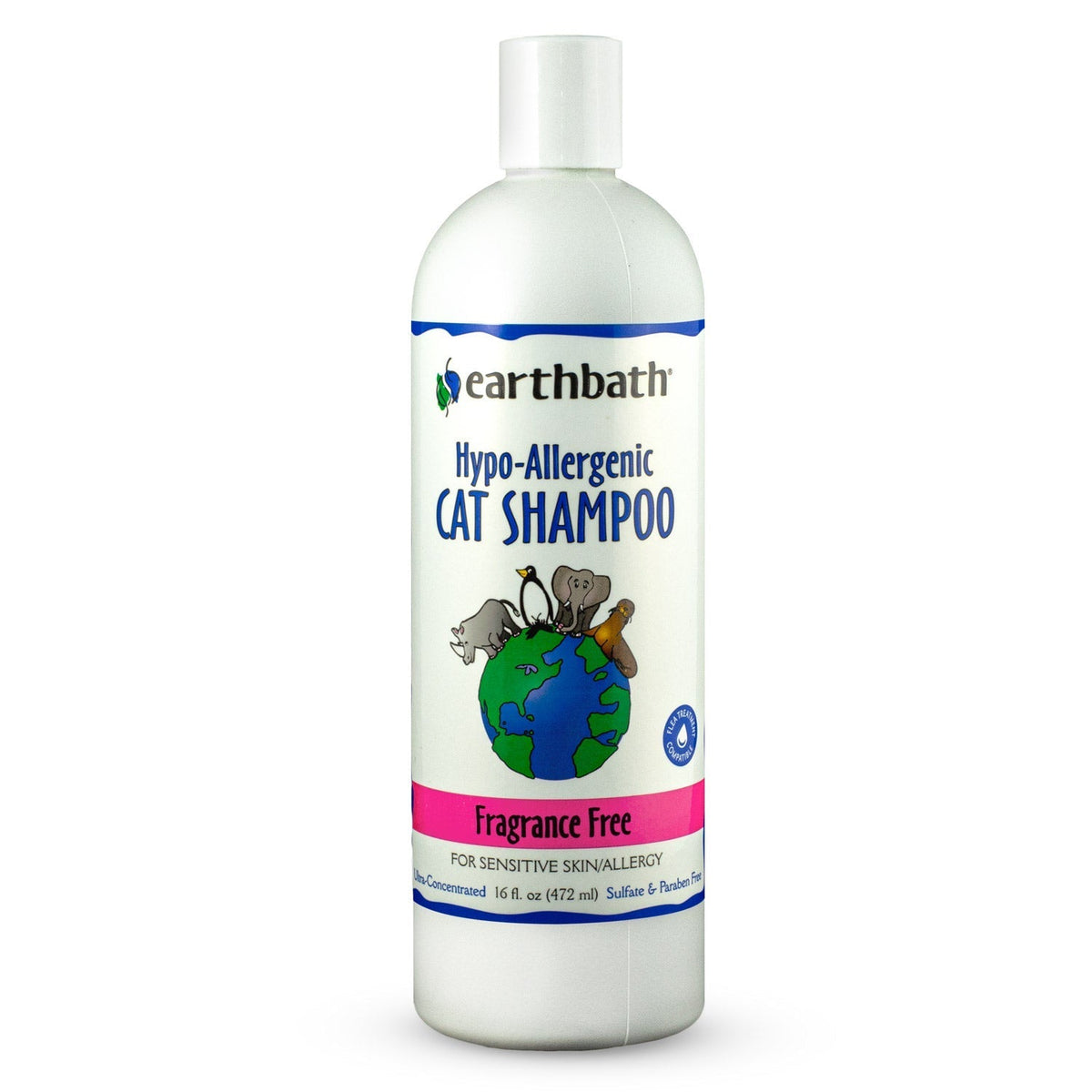 Earthbath Hypo-Allergenic Cat Shampoo Fragrance-Free 16oz - SNH Packing