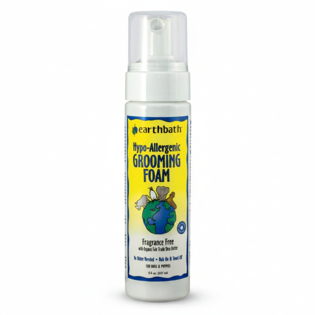earthbath Waterless Grooming Foam for Dogs & Puppies, Hypo-Allergenic & Fragrance Free, Made in USA, 8 oz pump - SNH Packing