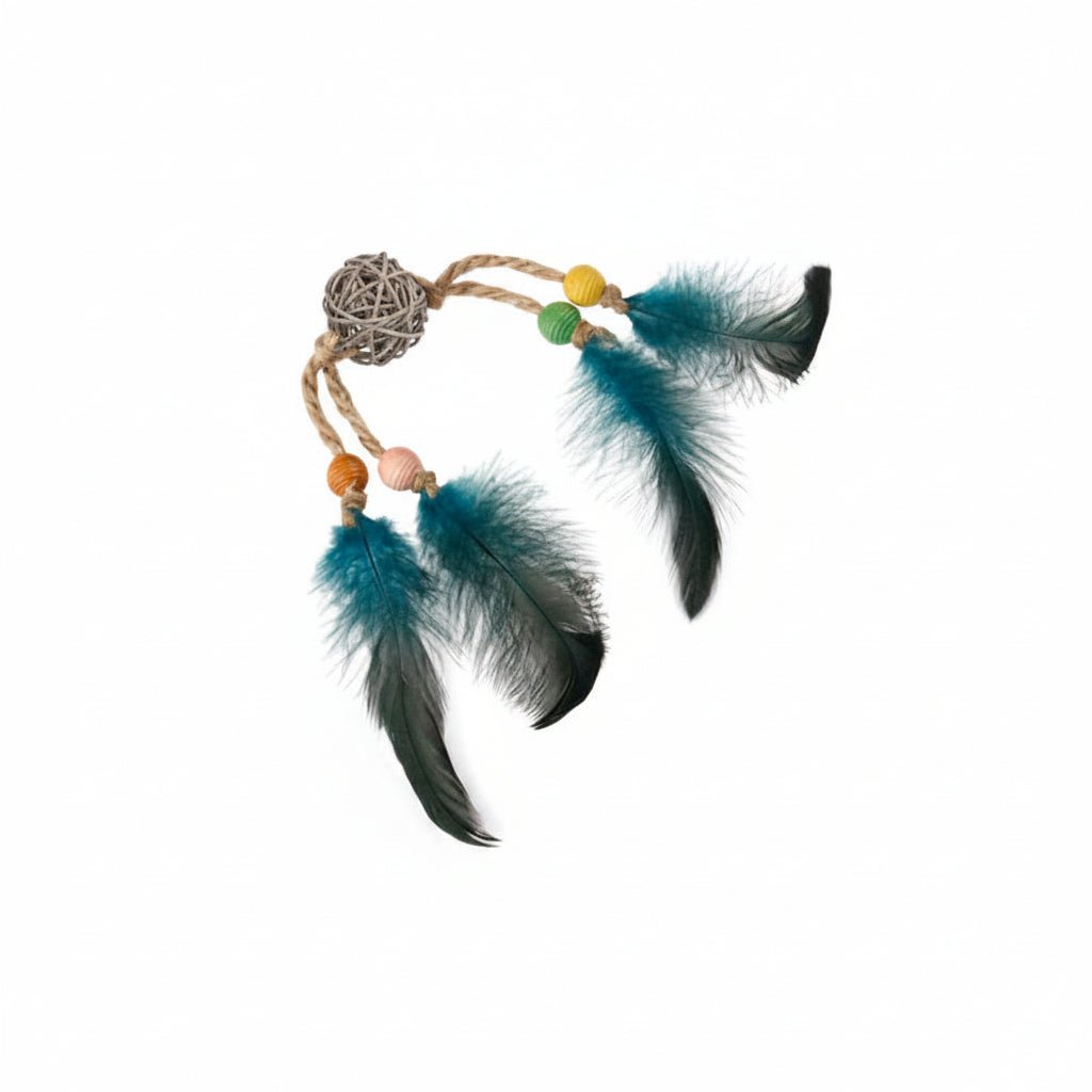 Eco Line Catch Scratch with Rattle Wood / Feather / Rattan - SNH Packing