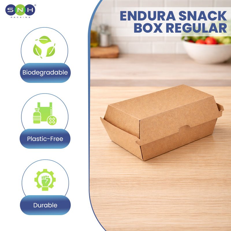 Endura Snack Box Brown Kraft 175MM to 205MM Takeaway Food Box - SNH Packing