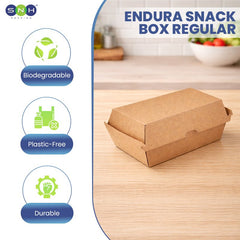 Endura Snack Box Brown Kraft 175MM to 205MM Takeaway Food Box - SNH Packing