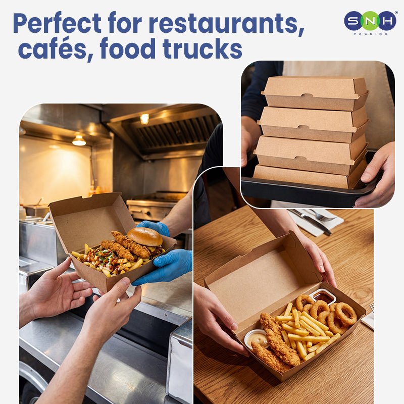 Endura Snack Box Brown Kraft 175MM to 205MM Takeaway Food Box - SNH Packing