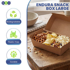 Endura Snack Box Brown Kraft 175MM to 205MM Takeaway Food Box - SNH Packing