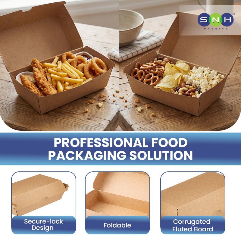 Endura Snack Box Brown Kraft 175MM to 205MM Takeaway Food Box - SNH Packing