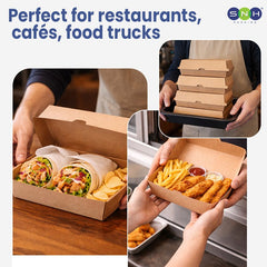 Endura Snack Box Brown Kraft 175MM to 205MM Takeaway Food Box - SNH Packing