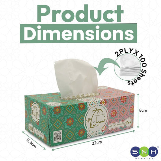 Fasil Facial Tissue 100 Sheets 2 Ply Soft 5 Boxes - SNH Packing