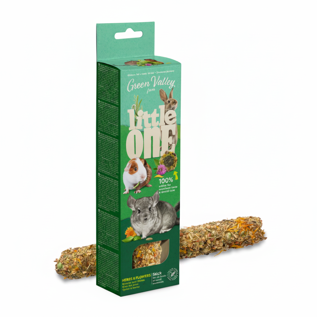 Little One Green Valley Fully edible grain free stick for small mammals with herbs and flowers 1x160g