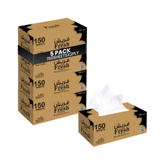 Cardboard box packaging of Fresh brand tissues with a smaller box in front.