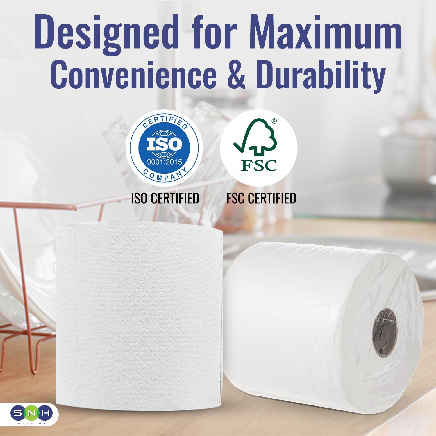 Fresh Maxi Roll 2 Ply Embossed Tissue 600G to 1KG Soft Absorbent - SNH Packing