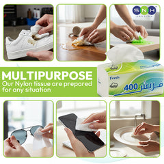 SNH Fresh nylon tissue 400 sheets disposable tissue paper UAE
