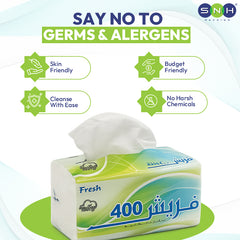 SNH Fresh nylon tissue 400 sheets premium facial tissue UAE