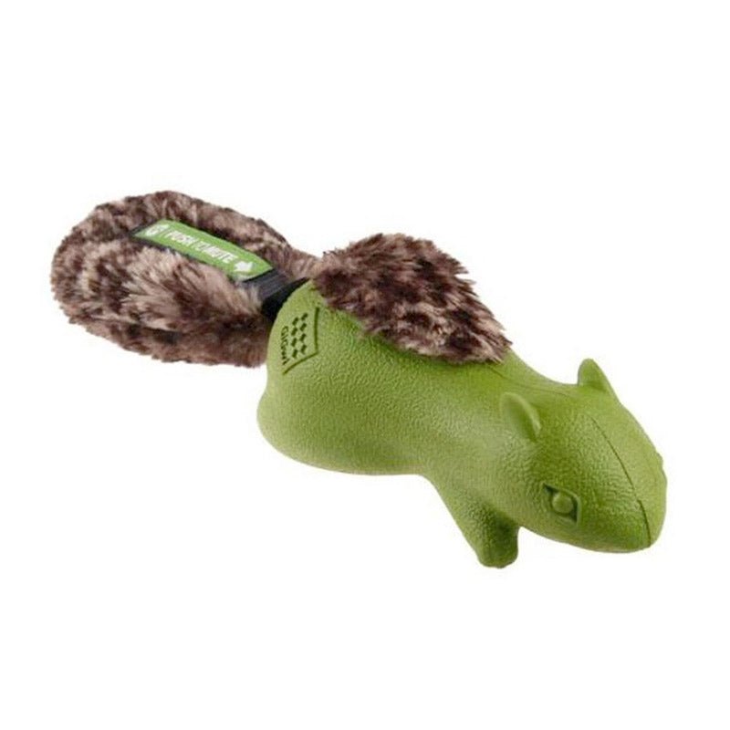 GiGwi Forestail Squirrel Push to Mute with Plush Tail (Green) - SNH Packing