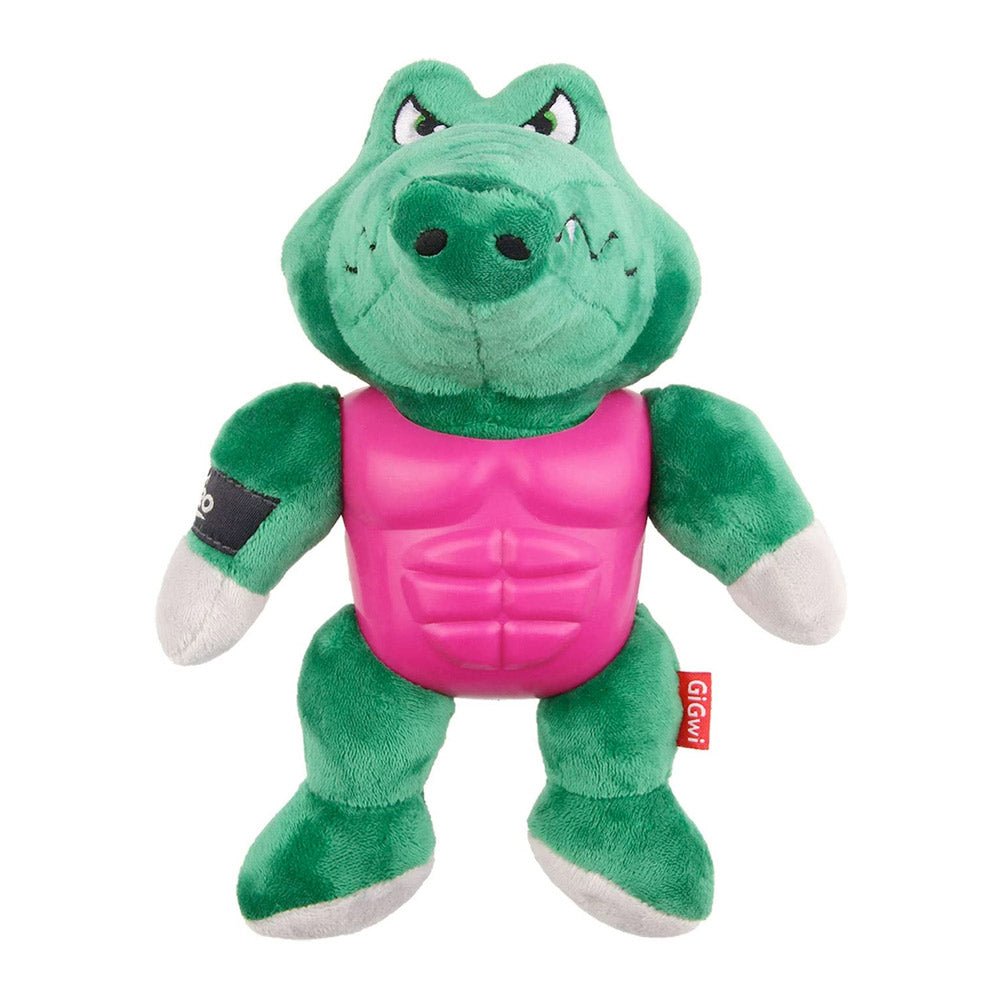 Gigwi I'm Hero Armor Alligator TPR / Plush with Squeaker Dog Toy - SNH Packing