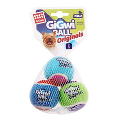 GIGWI Tennis Ball 3pcs with Different Colour in 1 pack (Small) - SNH Packing
