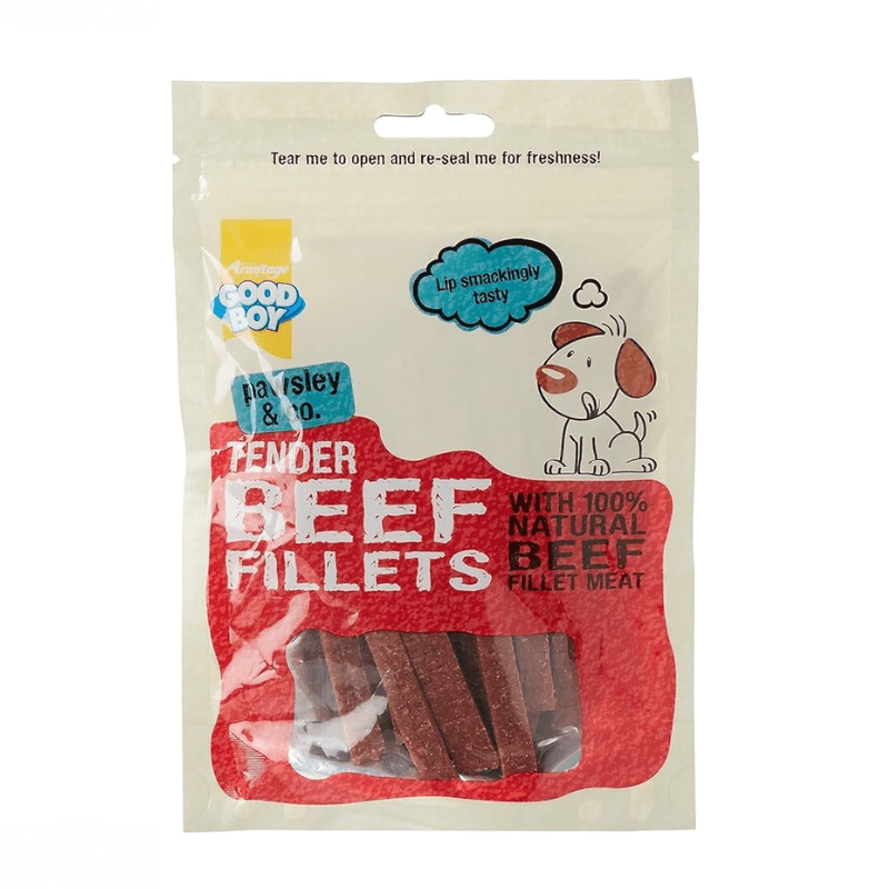 GOOD BOY Armitage Tender Beef Fillets Dog Treats 90g - SNH Packing