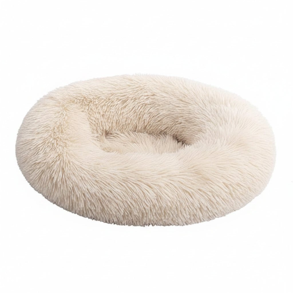 Grizzly Velor Plush Round Bed Cream Large - 71 x 20cm - SNH Packing