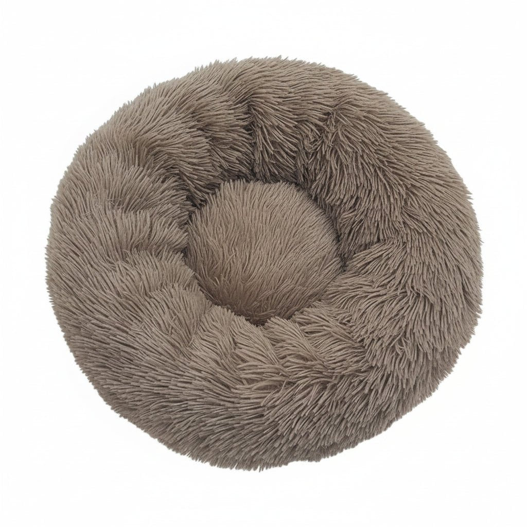 Grizzly Velor Plush Round Bed Dark Beige Large - 71 x 20cm - SNH Packing