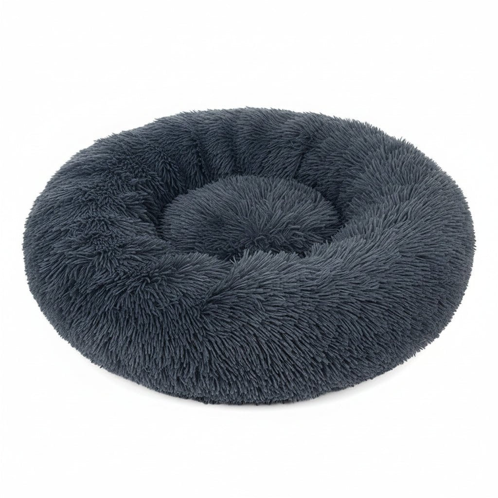 Grizzly Velor Plush Round Bed Dark Grey Large - 71 x 20cm - SNH Packing