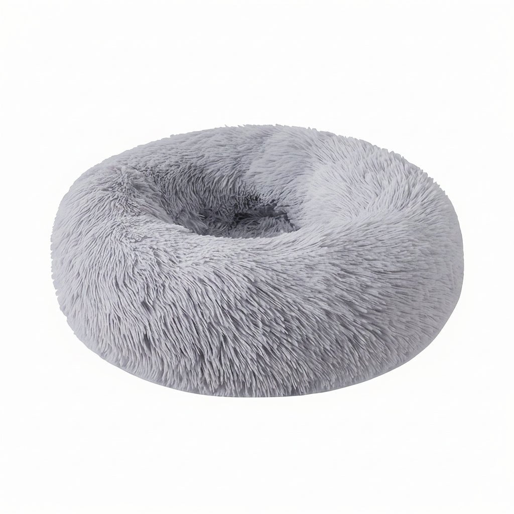 Grizzly Velor Plush Round Bed Grey Large - 71 x 20cm - SNH Packing