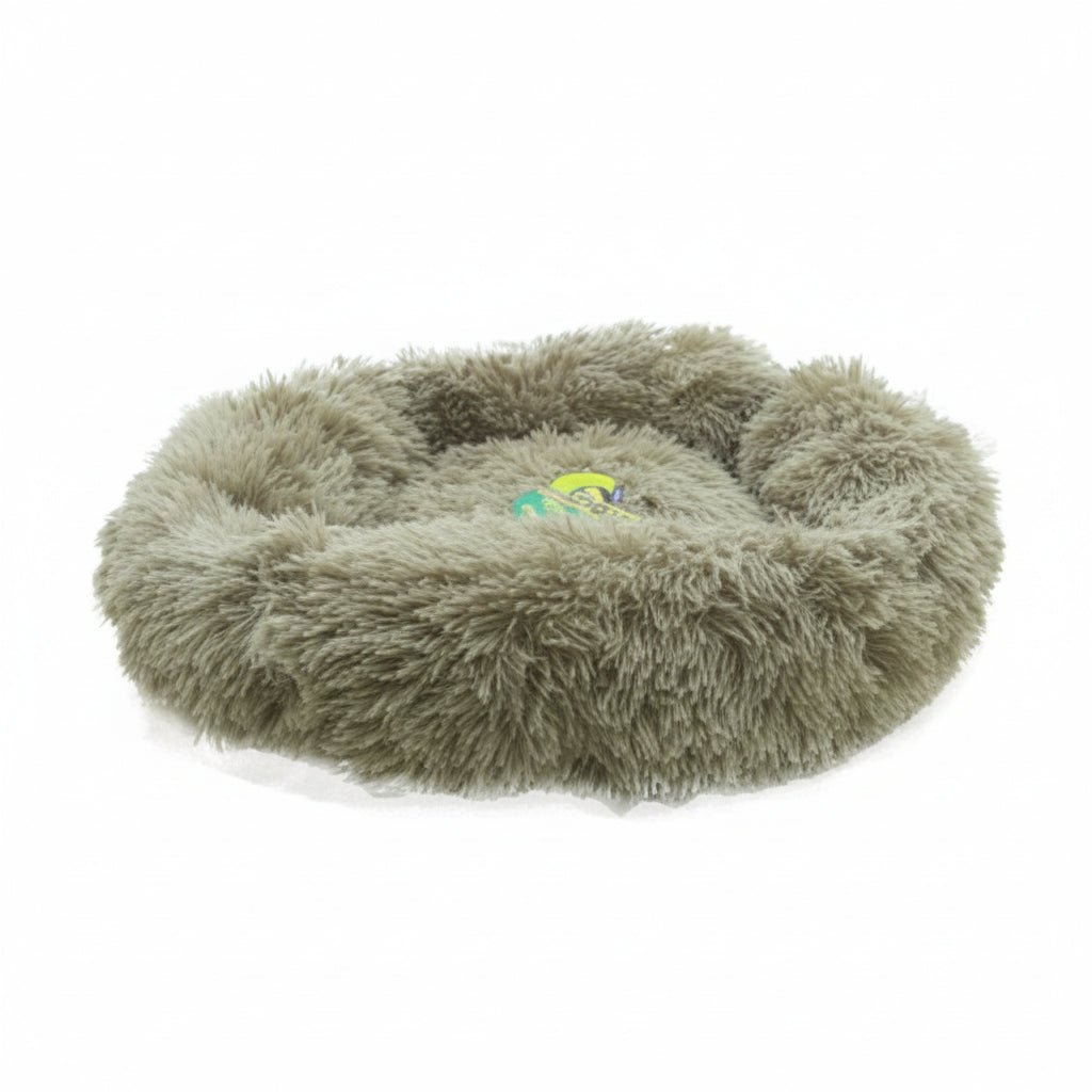 Grizzly Velor Round Plush Beige Dog Bed Small - 50 x 15cm - SNH Packing