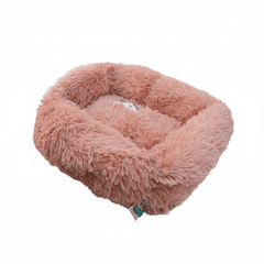 Grizzly Velor Round Plush Beige Pink Dog Bed Small - 50 x 15cm - SNH Packing