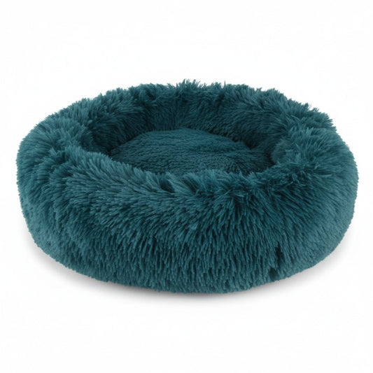 Grizzly Velor Round Plush Blue Green Dog Bed Small - 50 x 15cm - SNH Packing